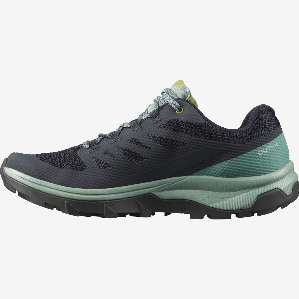Navy Camo Salomon Outline Gore-Tex Women's Hiking Shoes | 569174CZN