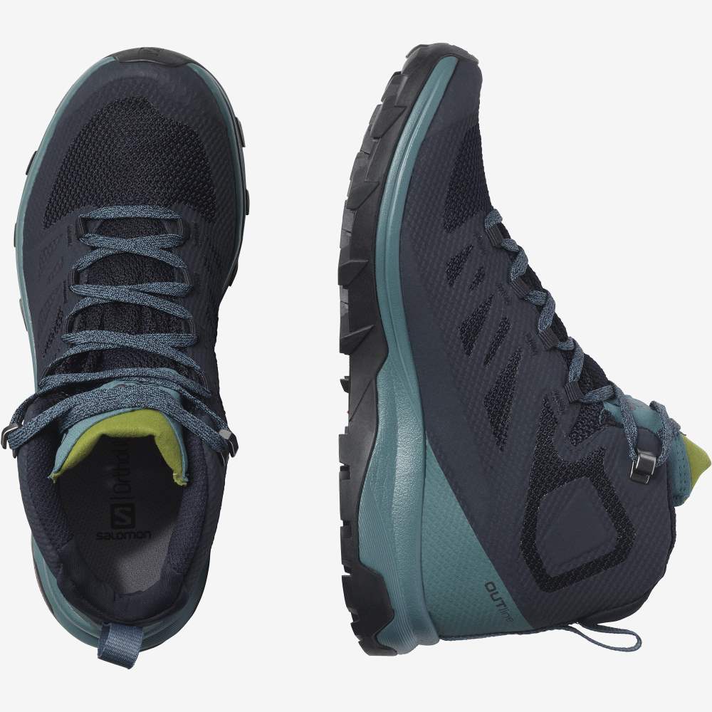 Navy Camo Salomon Outline Mid Gore-Tex Women's Hiking Shoes | 094217ASX