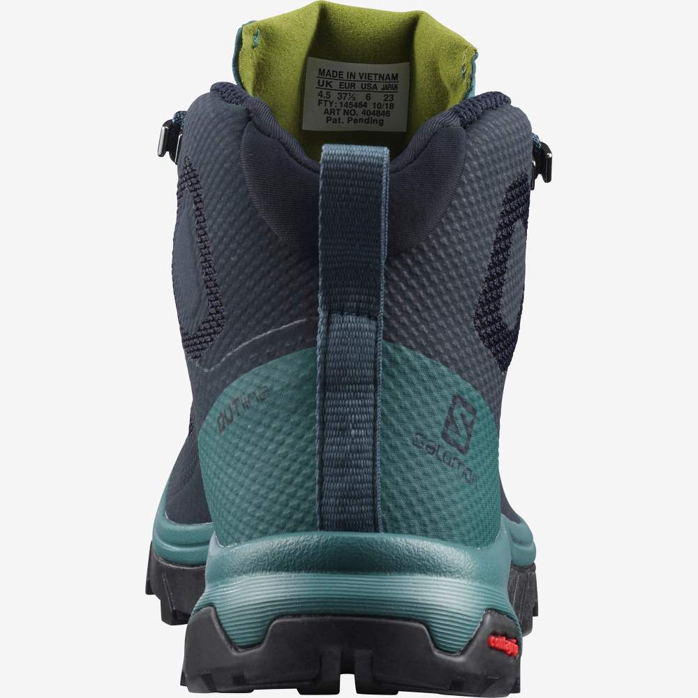 Navy Camo Salomon Outline Mid Gore-Tex Women's Hiking Shoes | 094217ASX