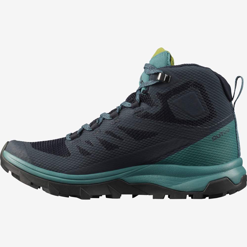Navy Camo Salomon Outline Mid Gore-Tex Women's Hiking Shoes | 094217ASX