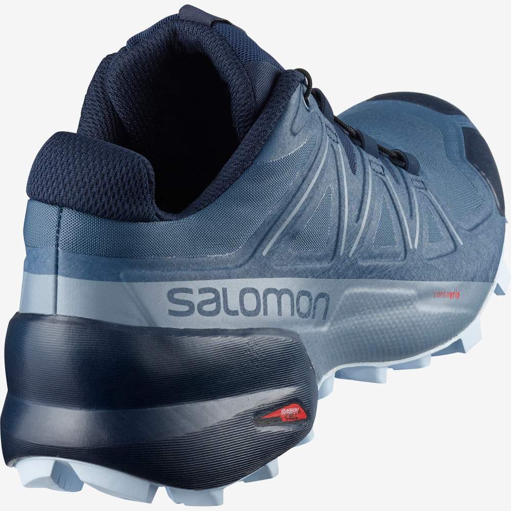 Navy Salomon Speedcross 5 Wide Women's Trail Running Shoes | 043527KXW