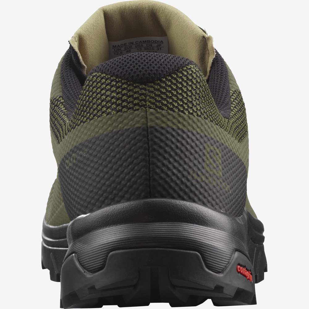 Olive Black Salomon Outline Gore-Tex Men's Hiking Shoes | 649270TUQ