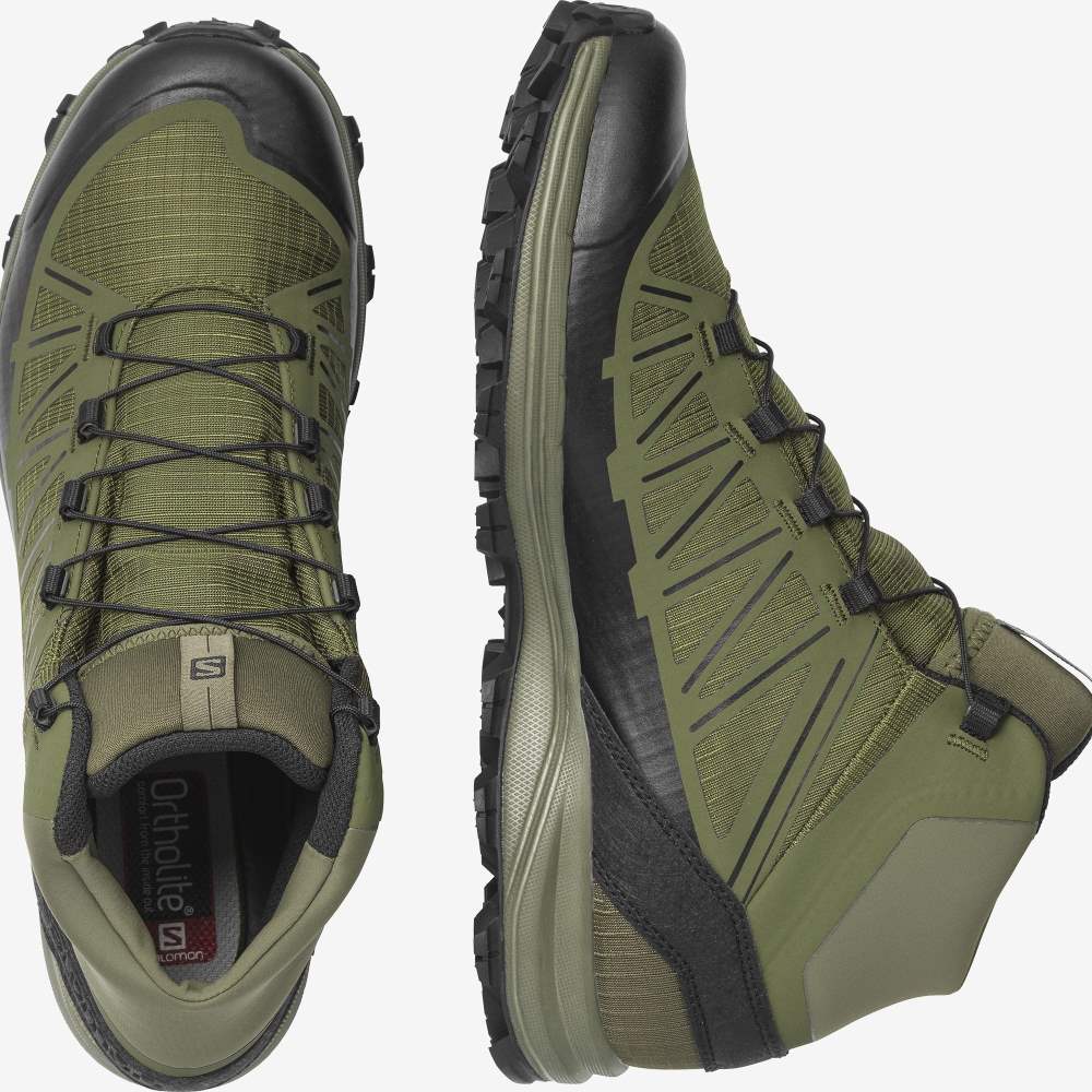 Olive Black Salomon Speed Assault Men's Trail Running Shoes | 452690NFV