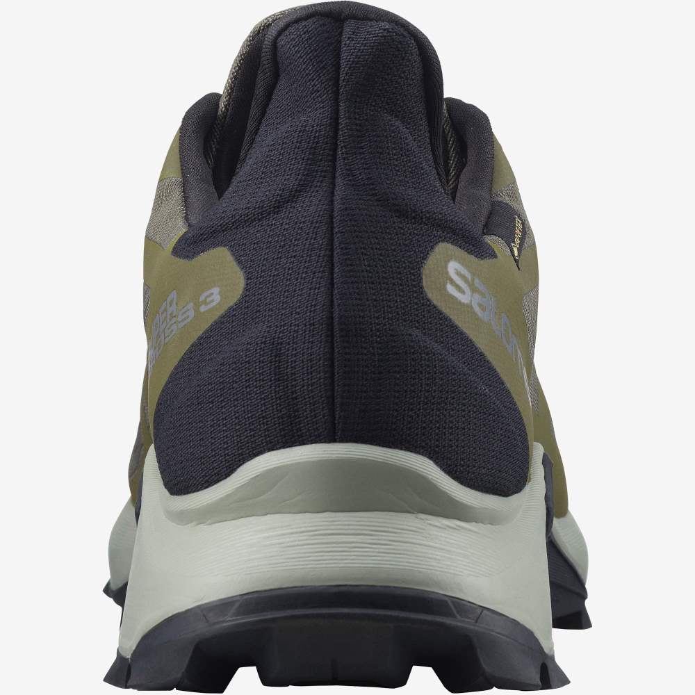 Olive Black Salomon Supercross 3 Gore-Tex Men's Trail Running Shoes | 258930NBO