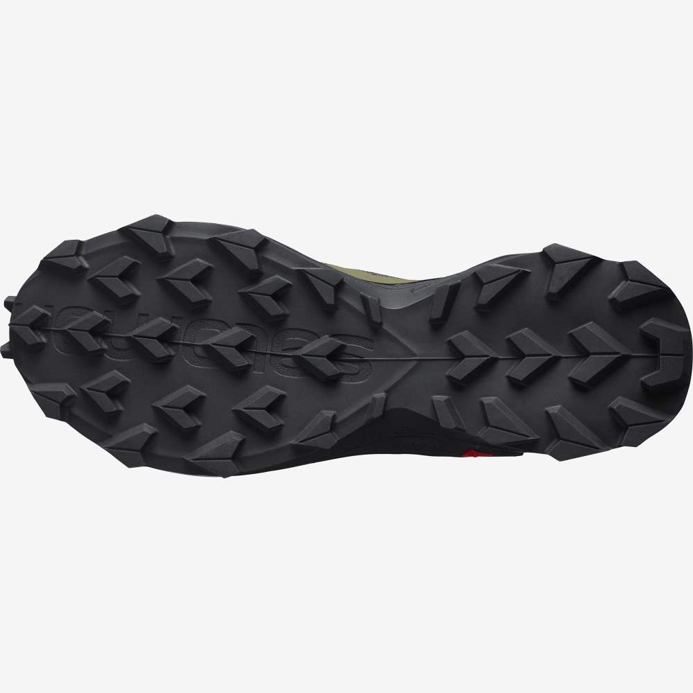Olive Black Salomon Supercross 3 Gore-Tex Men's Trail Running Shoes | 258930NBO