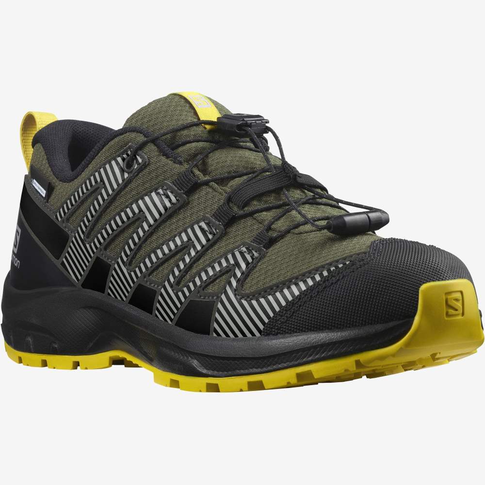 Olive Black Salomon Xa Pro V8 Climasalomon Waterproof Kids' Hiking Shoes | 476308XKR