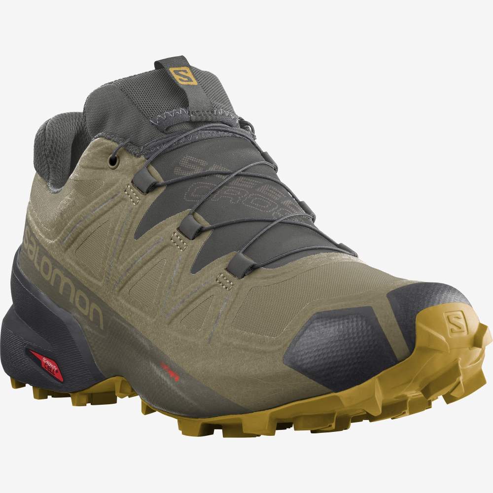 Olive Salomon Speedcross 5 Gore-Tex Men's Trail Running Shoes | 095432EGI