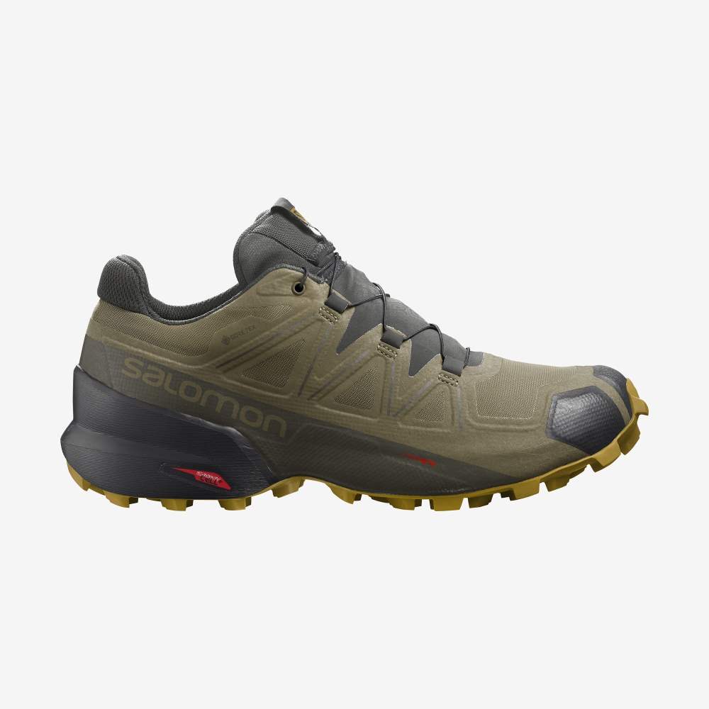Olive Salomon Speedcross 5 Gore-Tex Men\'s Trail Running Shoes | 095432EGI