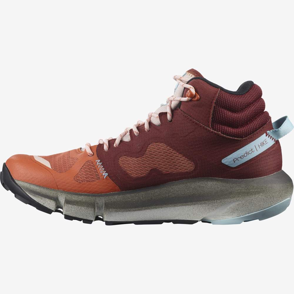 Orange Brown Salomon Predict Hike Mid Gore-Tex Women's Hiking Shoes | 175068SNO