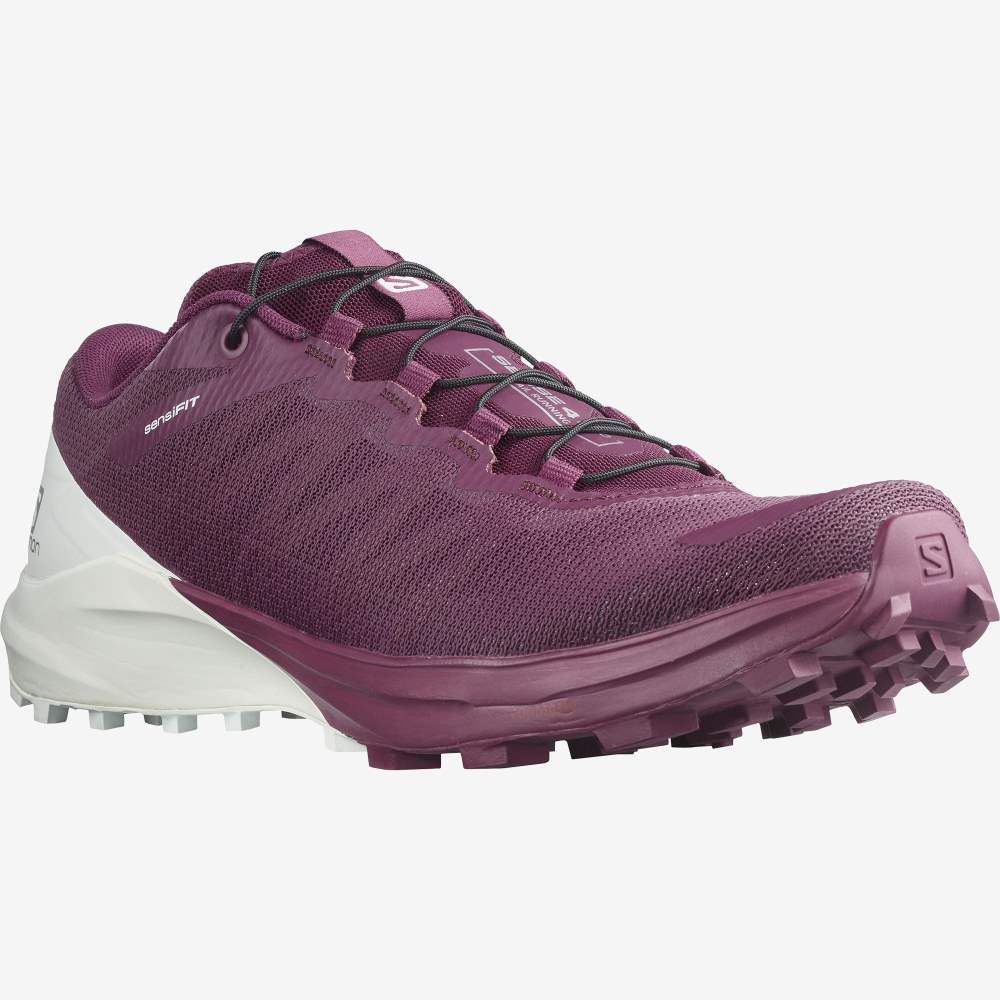 Purple White Salomon Sense Pro 4 Women's Trail Running Shoes | 486735KZE