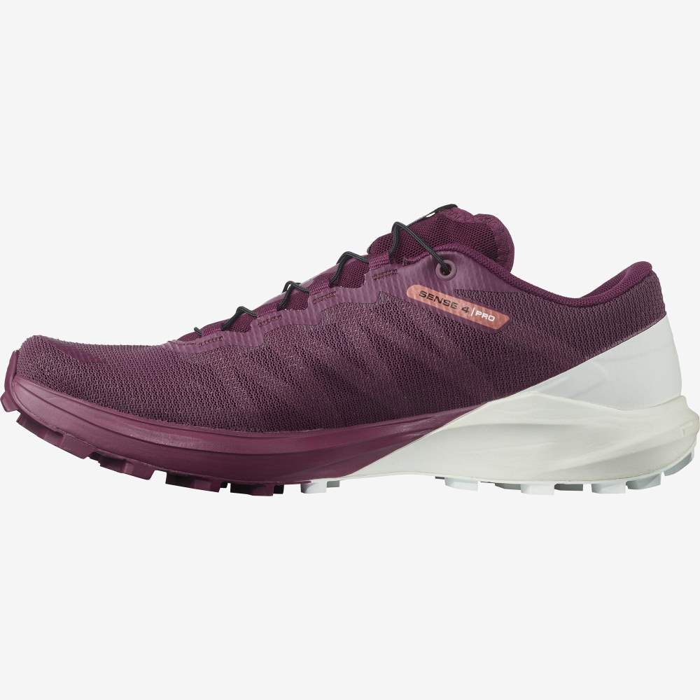 Purple White Salomon Sense Pro 4 Women's Trail Running Shoes | 486735KZE