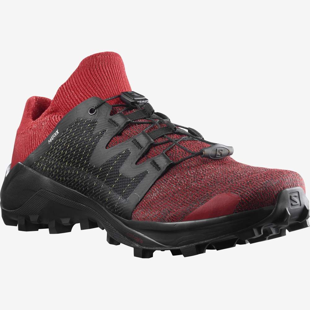 Red Black Salomon Cross /PRO Men's Trail Running Shoes | 218769WZJ