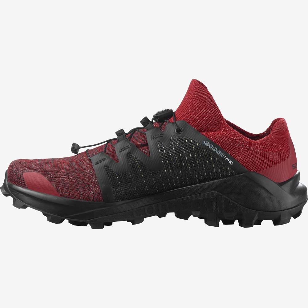 Red Black Salomon Cross /PRO Men's Trail Running Shoes | 218769WZJ