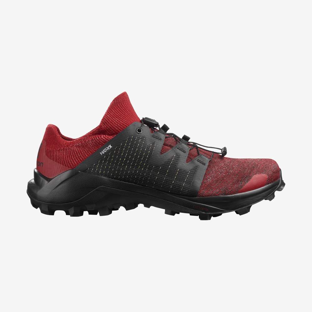 Red Black Salomon Cross /PRO Men\'s Trail Running Shoes | 218769WZJ