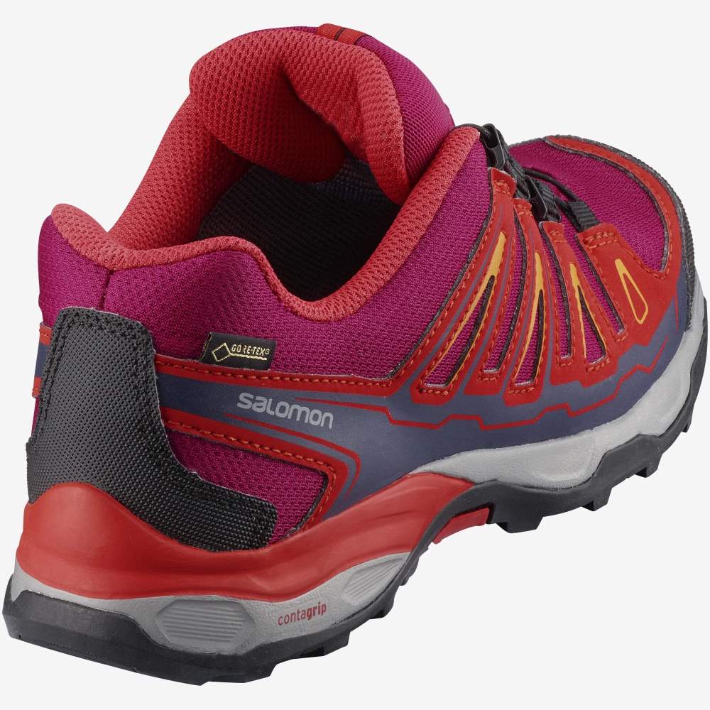 Red Light Gold Salomon X-Ultra Mid Gore-Tex Kids' Hiking Shoes | 067431OXV