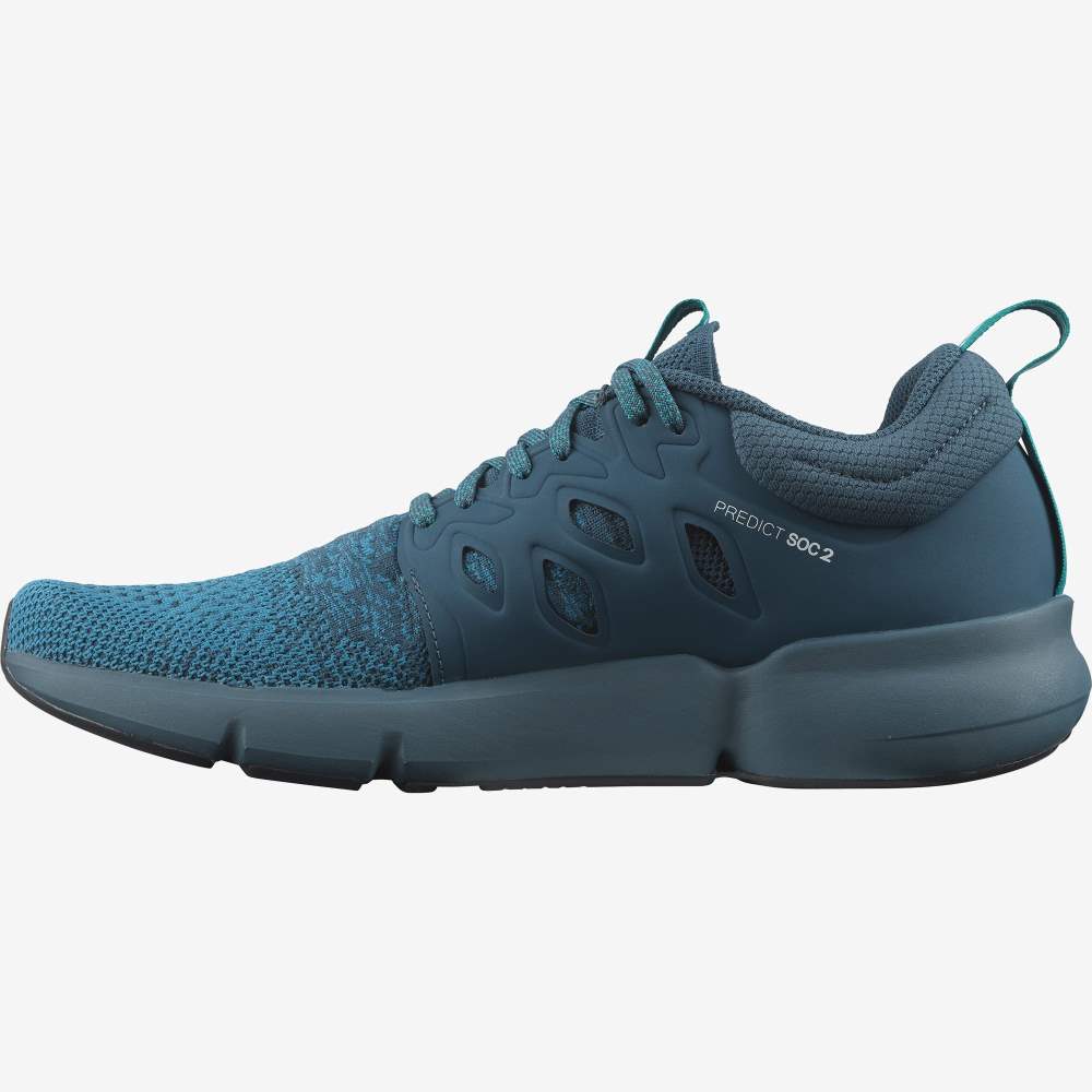 Turquoise Blue Salomon Predict Soc 2 Men's Running Shoes | 123805XTH