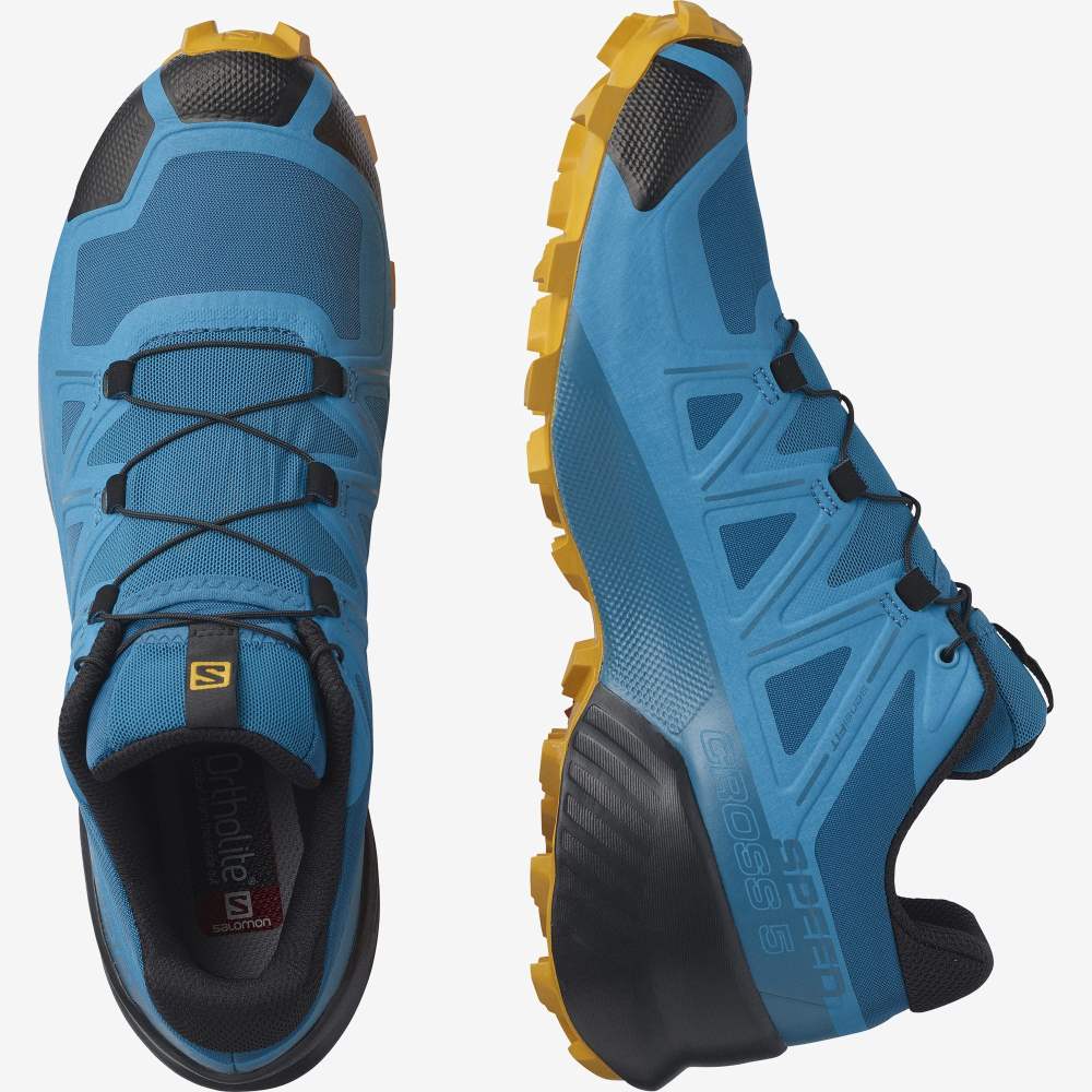 Turquoise Gold Salomon Speedcross 5 Men's Trail Running Shoes | 831976AMF