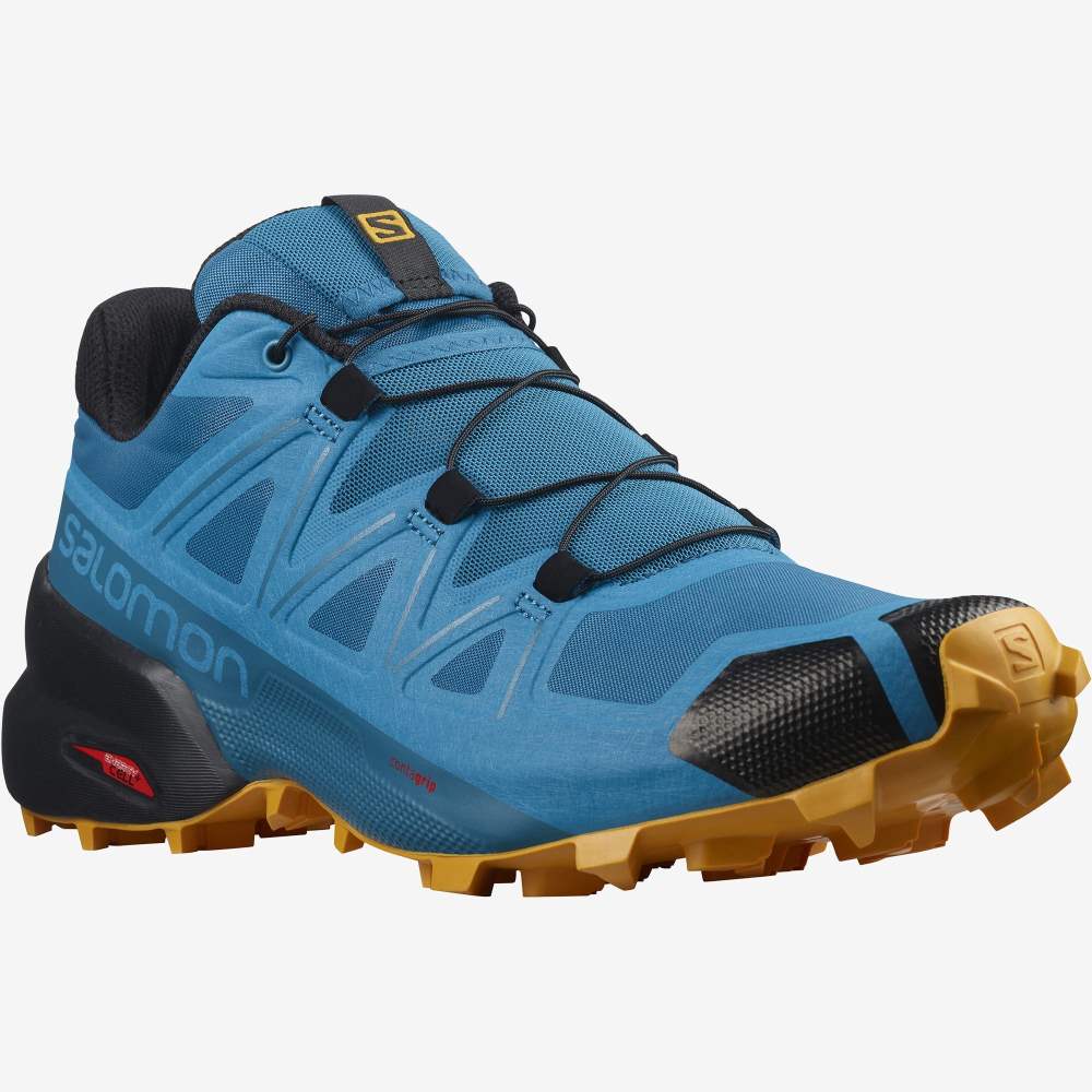 Turquoise Gold Salomon Speedcross 5 Men's Trail Running Shoes | 831976AMF