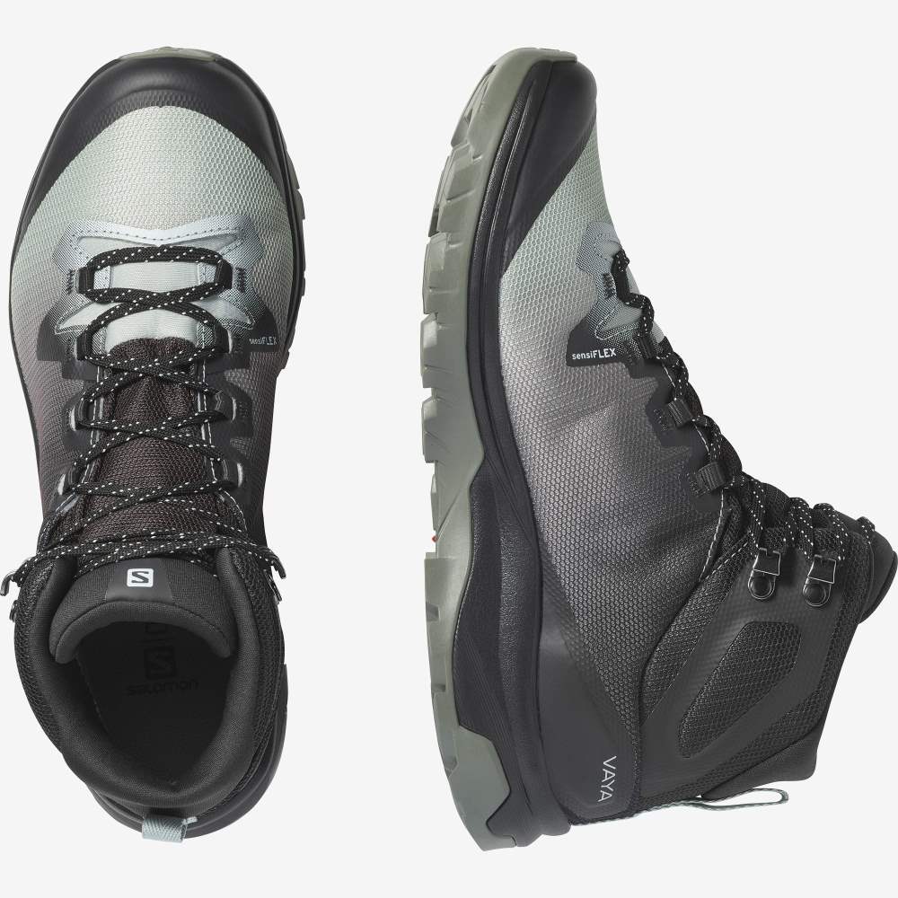 Turquoise/ Grey Salomon Vaya Mid Gore-Tex Women's Hiking Shoes | 261489JCO