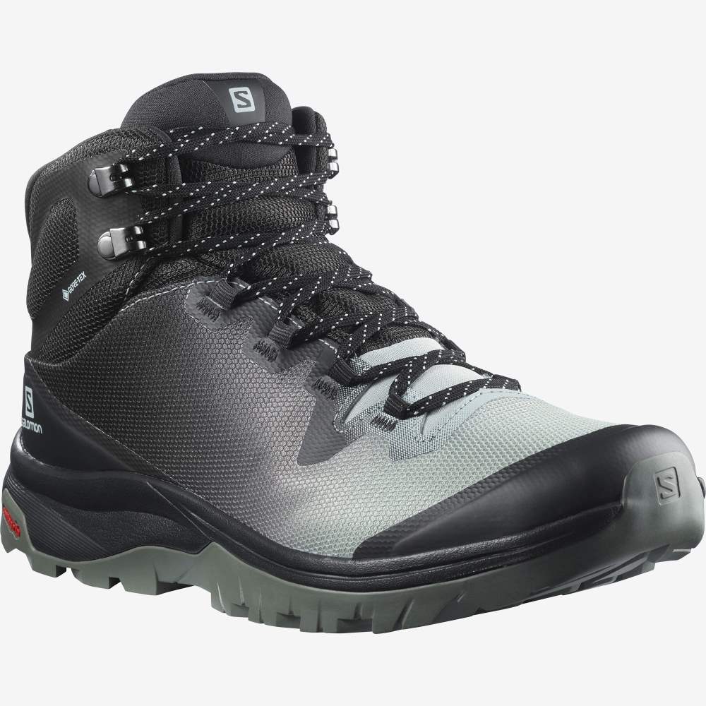 Turquoise/ Grey Salomon Vaya Mid Gore-Tex Women's Hiking Shoes | 261489JCO