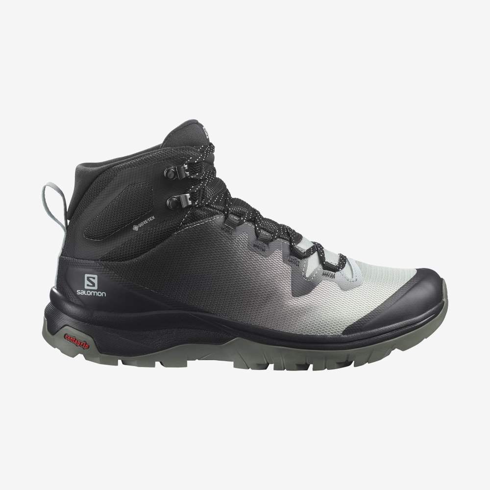 Turquoise/ Grey Salomon Vaya Mid Gore-Tex Women\'s Hiking Shoes | 261489JCO