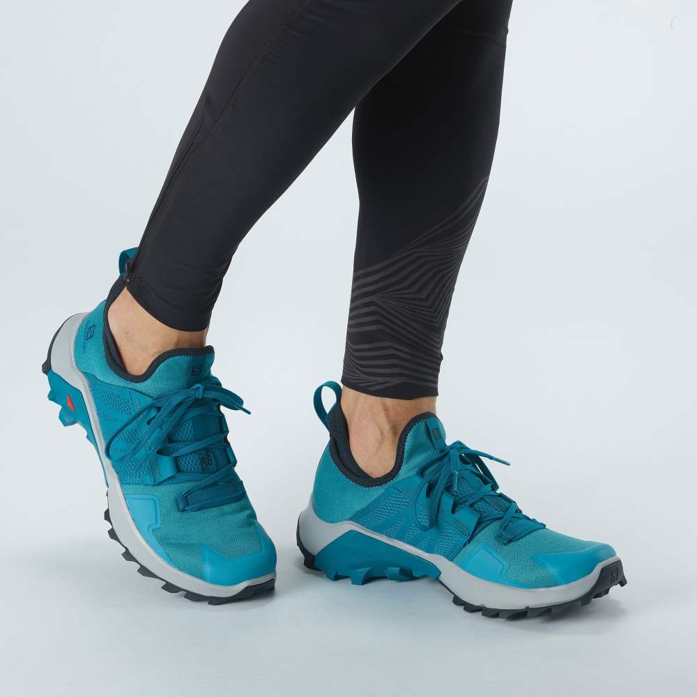 Turquoise Salomon Madcross Men's Trail Running Shoes | 074812JDO