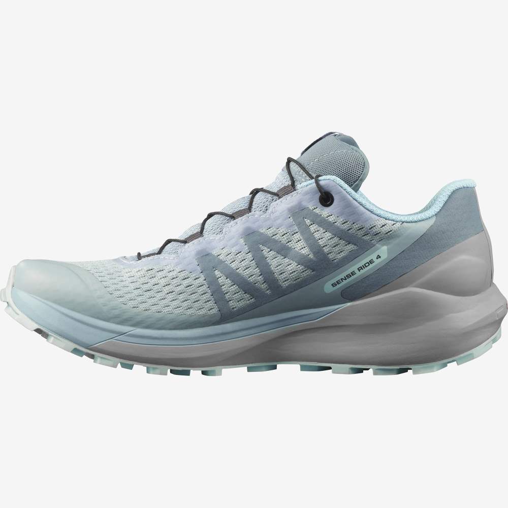 Turquoise Salomon Sense Ride 4 Gore-Tex Invisible Fit Women's Trail Running Shoes | 019763SUQ