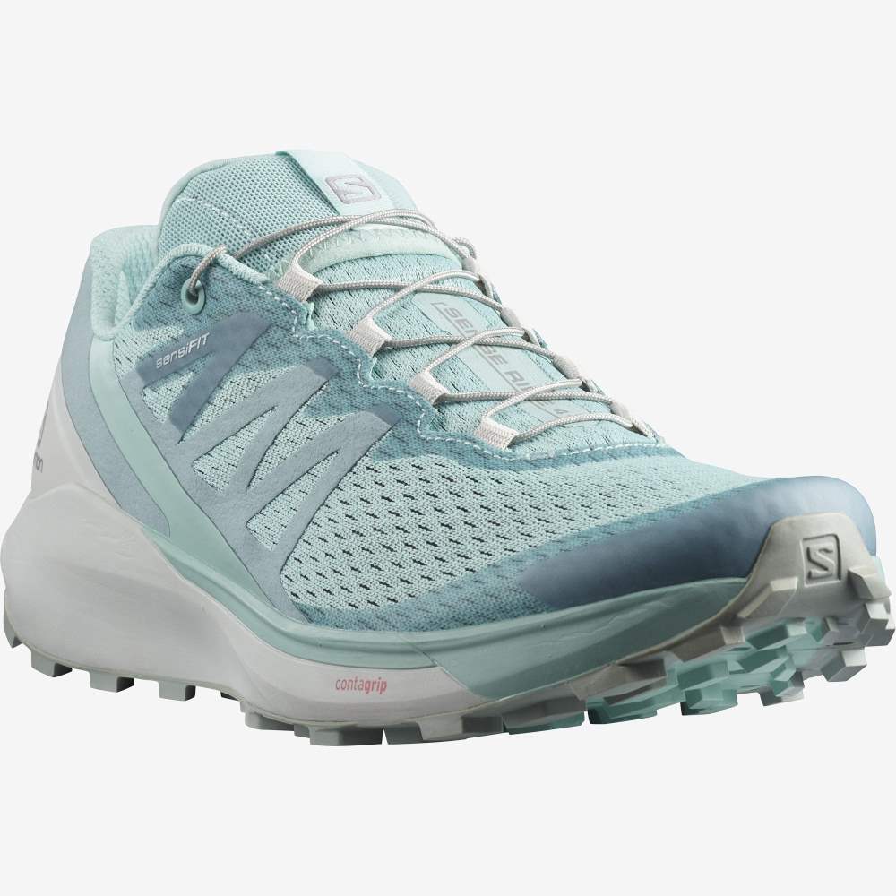 Turquoise Salomon Sense Ride 4 Women's Trail Running Shoes | 045283WEH