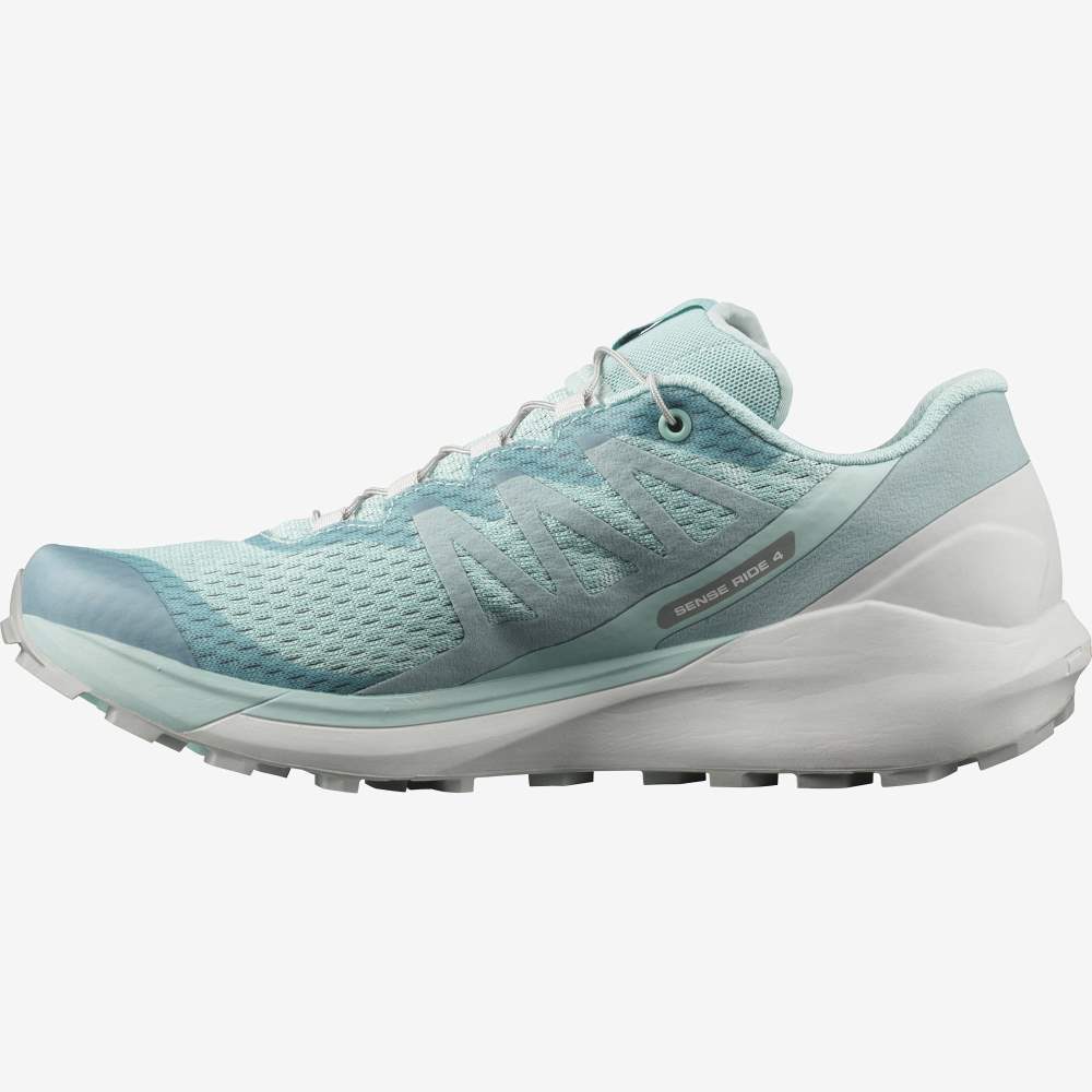 Turquoise Salomon Sense Ride 4 Women's Trail Running Shoes | 045283WEH