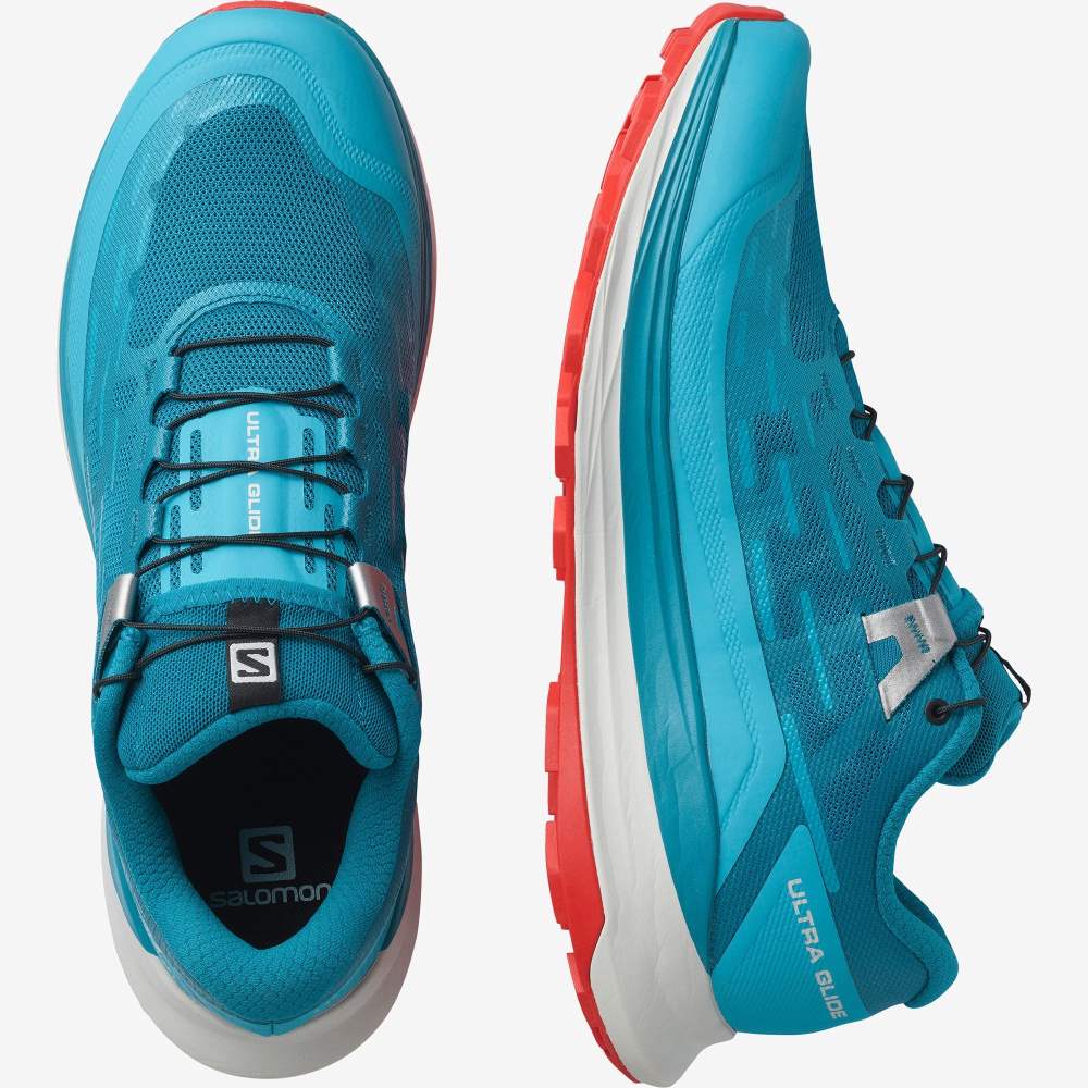 Turquoise Salomon Ultra Glide Men's Trail Running Shoes | 348571EVC