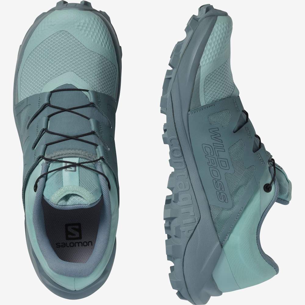 Turquoise Salomon Wildcross Gtx Women's Trail Running Shoes | 576183YDK