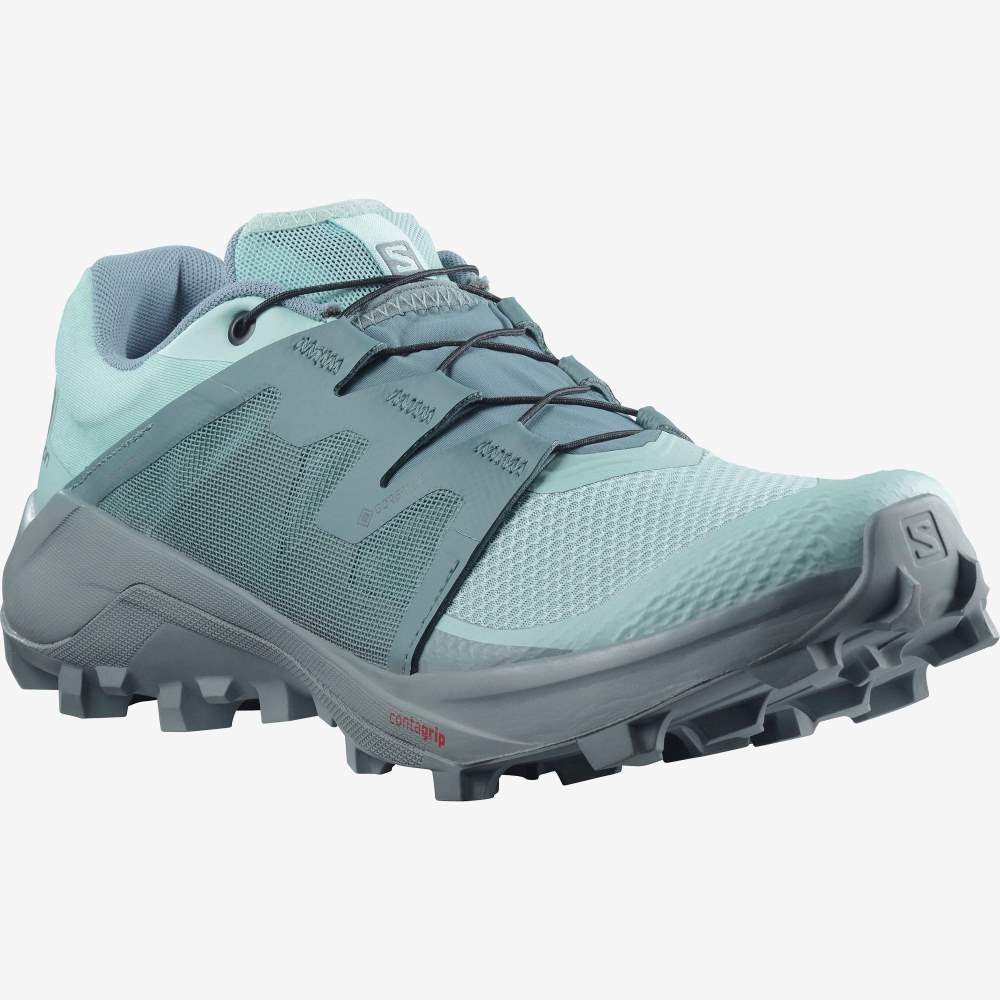 Turquoise Salomon Wildcross Gtx Women's Trail Running Shoes | 576183YDK