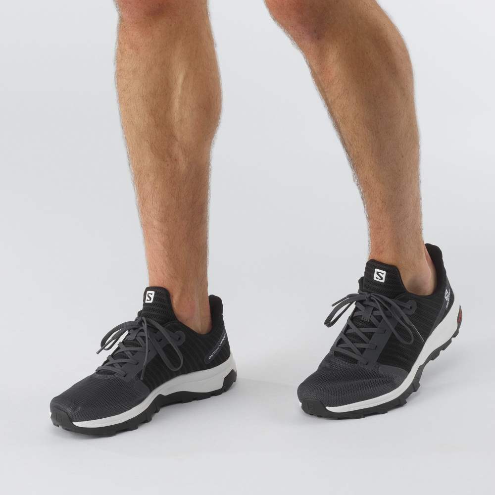 White Black Salomon Outbound Prism Men's Hiking Shoes | 607249NJL