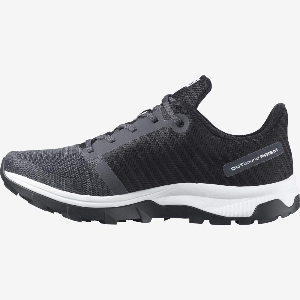 White Black Salomon Outbound Prism Men's Hiking Shoes | 607249NJL