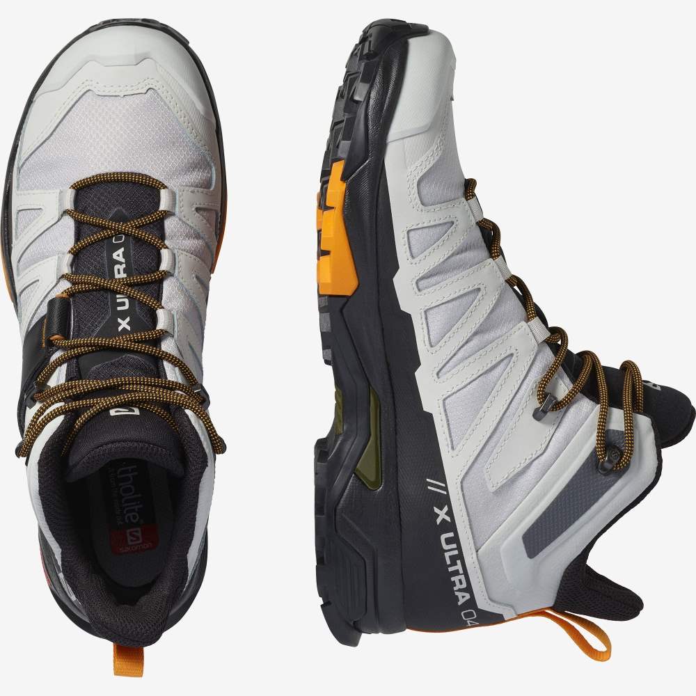 White Black Salomon X Ultra 4 Mid Gore-Tex Men's Hiking Shoes | 957043WHC