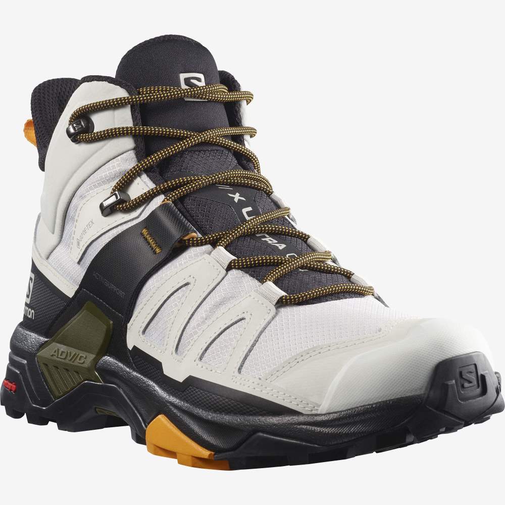 White Black Salomon X Ultra 4 Mid Gore-Tex Men's Hiking Shoes | 957043WHC