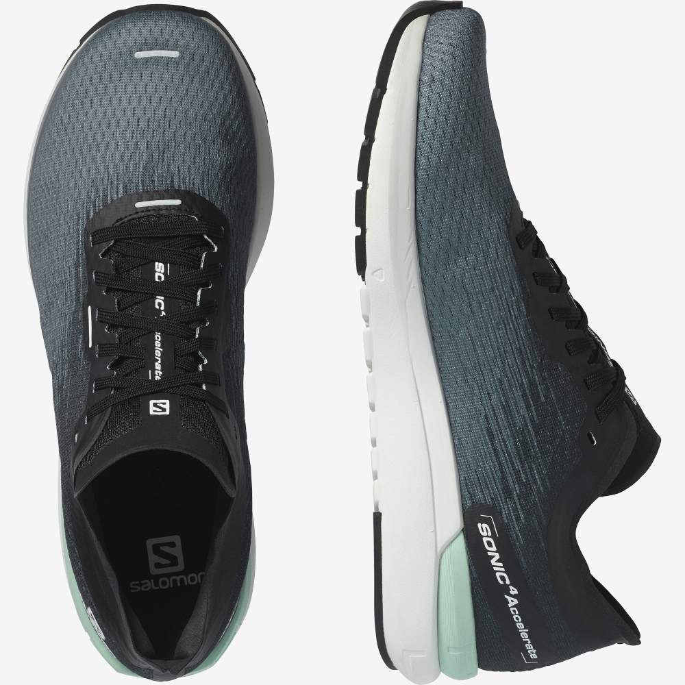 White Blue Salomon Sonic 4 Accelerate Men's Running Shoes | 056298XDQ