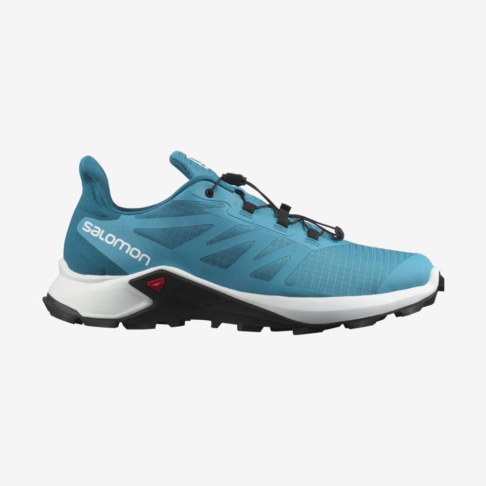 White Blue Salomon Supercross 3 Men\'s Trail Running Shoes | 192865BQT