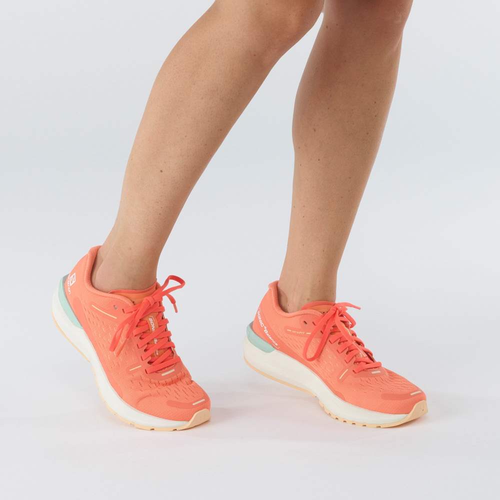 White Cream Salomon Sonic 4 Balance Women's Running Shoes | 150467AGQ