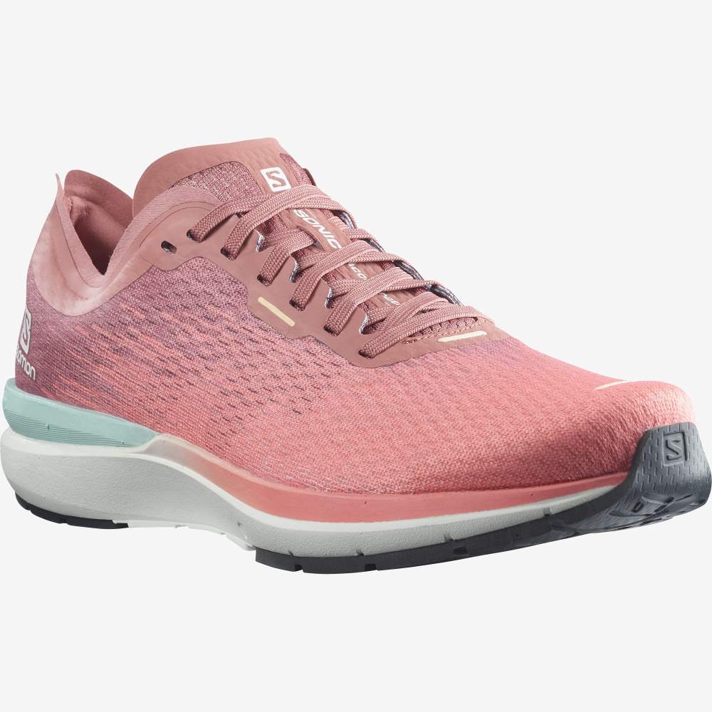 White Red Salomon Sonic 4 Accelerate Women's Running Shoes | 804719OUK
