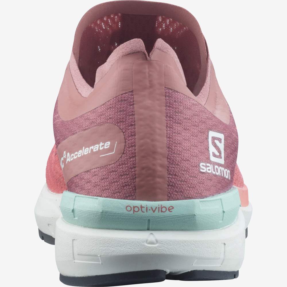 White Red Salomon Sonic 4 Accelerate Women's Running Shoes | 804719OUK