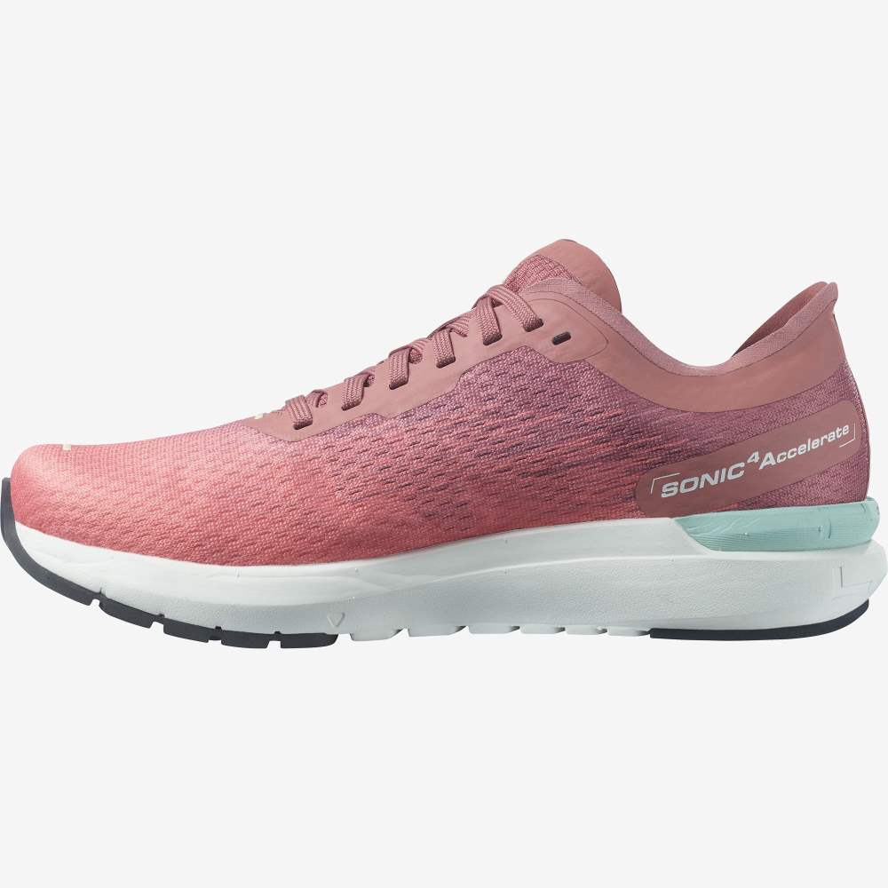 White Red Salomon Sonic 4 Accelerate Women's Running Shoes | 804719OUK