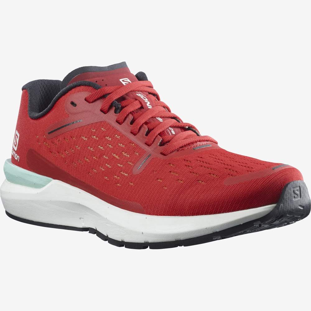 White Red Salomon Sonic 4 Balance Men's Running Shoes | 560418LWG