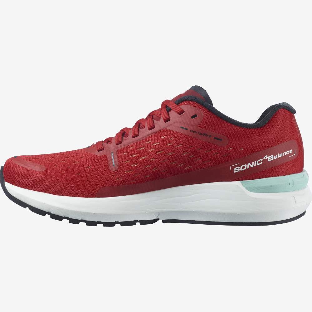 White Red Salomon Sonic 4 Balance Men's Running Shoes | 560418LWG