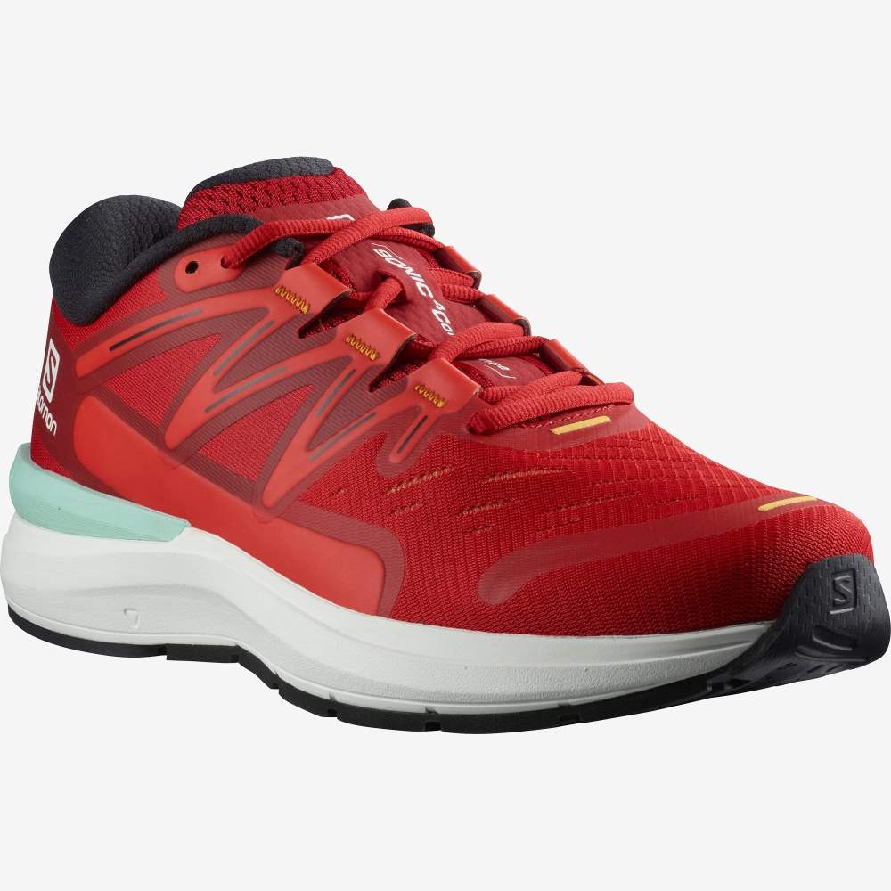 White Red Salomon Sonic 4 Confidence Men's Running Shoes | 490176BOF