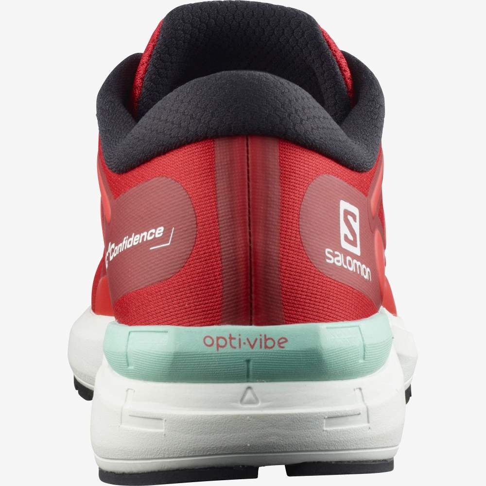 White Red Salomon Sonic 4 Confidence Men's Running Shoes | 490176BOF