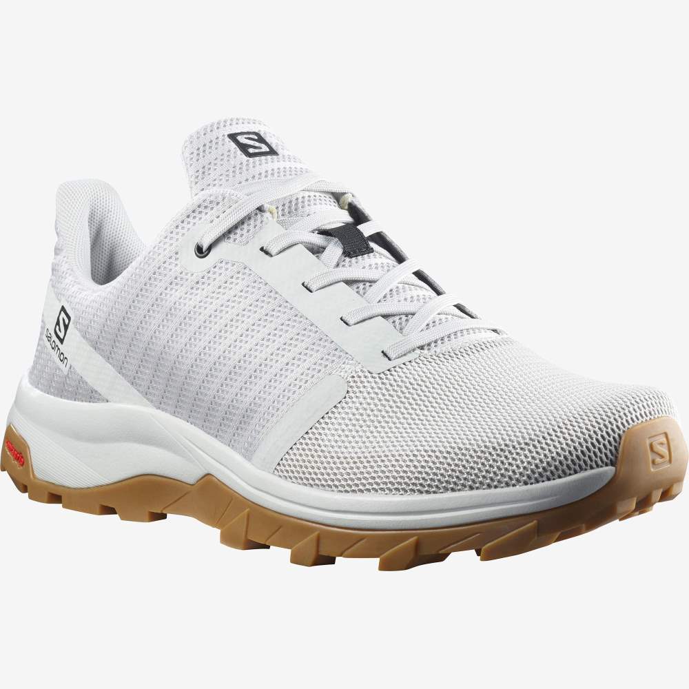 White Salomon Outbound Prism Men's Hiking Shoes | 275304FOK