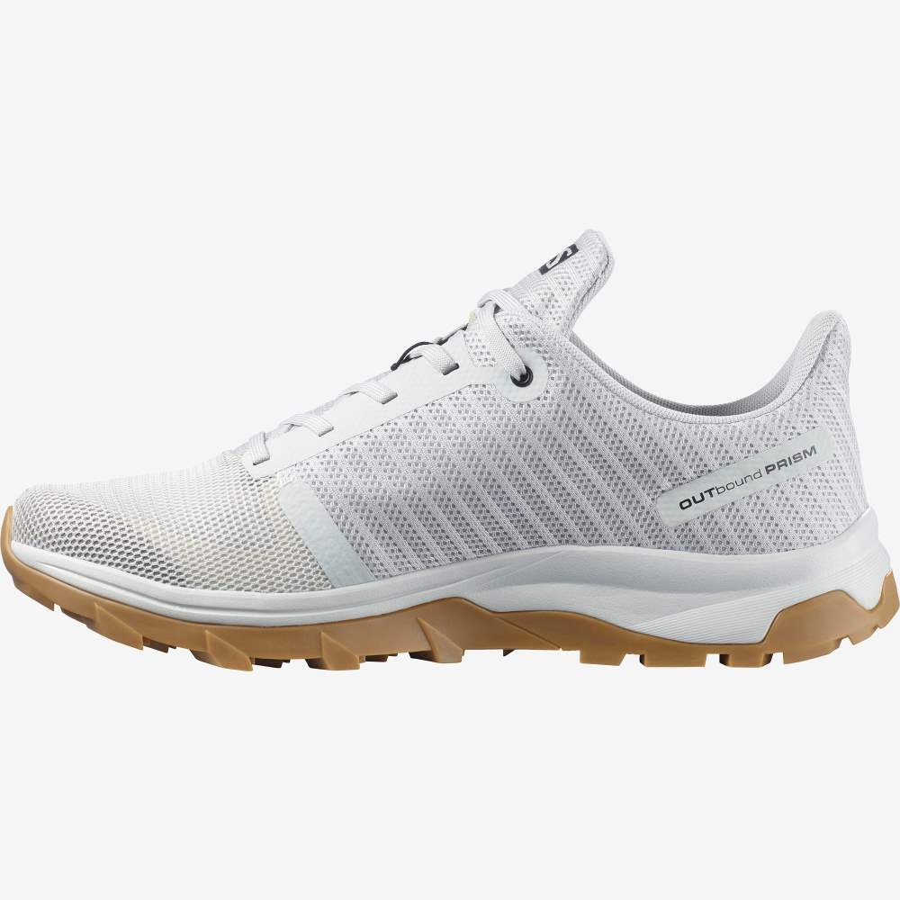 White Salomon Outbound Prism Men's Hiking Shoes | 275304FOK
