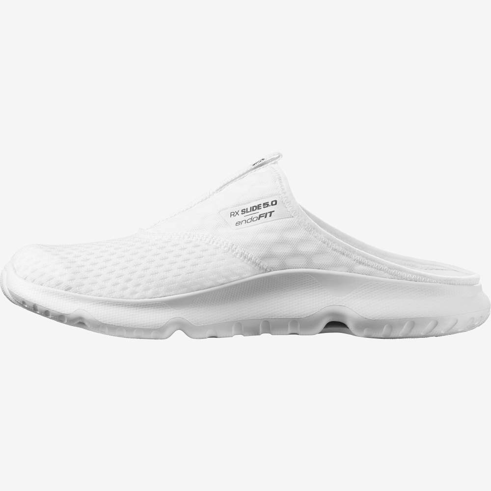 White Salomon Reelax Slide 5.0 Men's Sandals | 813794SLW