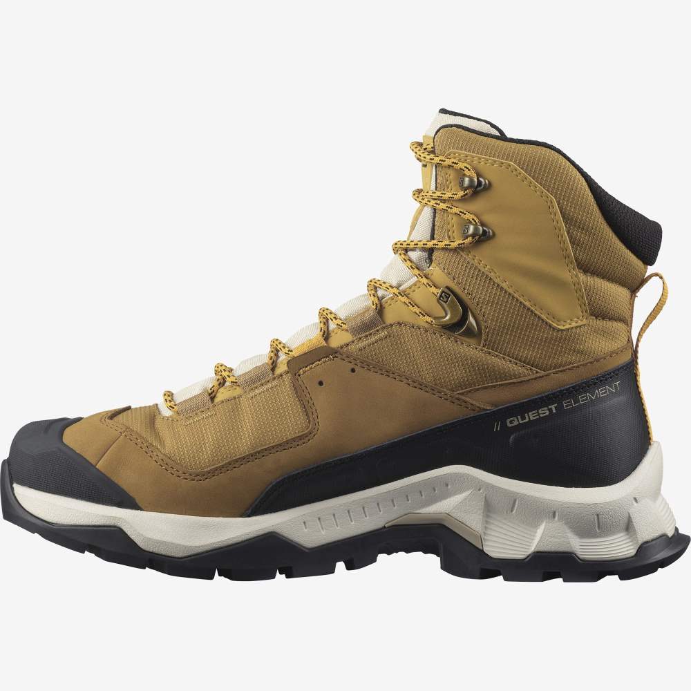Yellow Black Salomon Quest Element Gore-Tex Men's Hiking Shoes | 835607UBZ